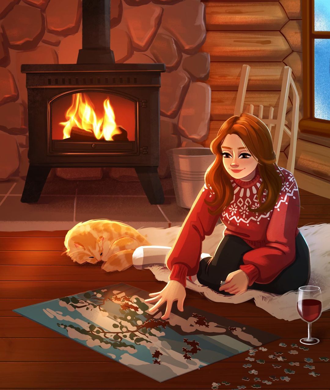 Lauren _ Digital Illustrator on Instagram_ “I’m really excited to share this one! This was my moodboard_prompt for the #winterwondersmoodboard challenge so I definitely felt a bit of…”